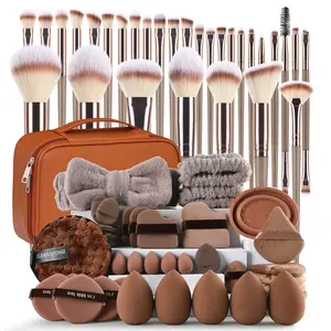 67pcs Makeup Tool Set Kit Includes 30 Makeup Brushes, Beauty Sponge, Powder Puff, Cleaning Pad, Storage Bag, Face Eye Makeup Tools