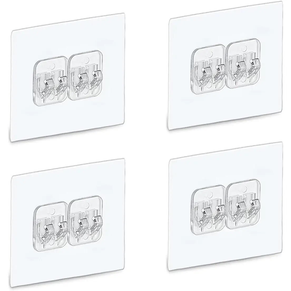 4 PACK Shower  Adhesive Replacement, Shower Shelf Adhesive No Drilling, Adhesive Shower Hooks  Adhesive, Adhesive Hooks for Shower , Soap Holder, and Kitchen Racks (2.4x2.4 inch)