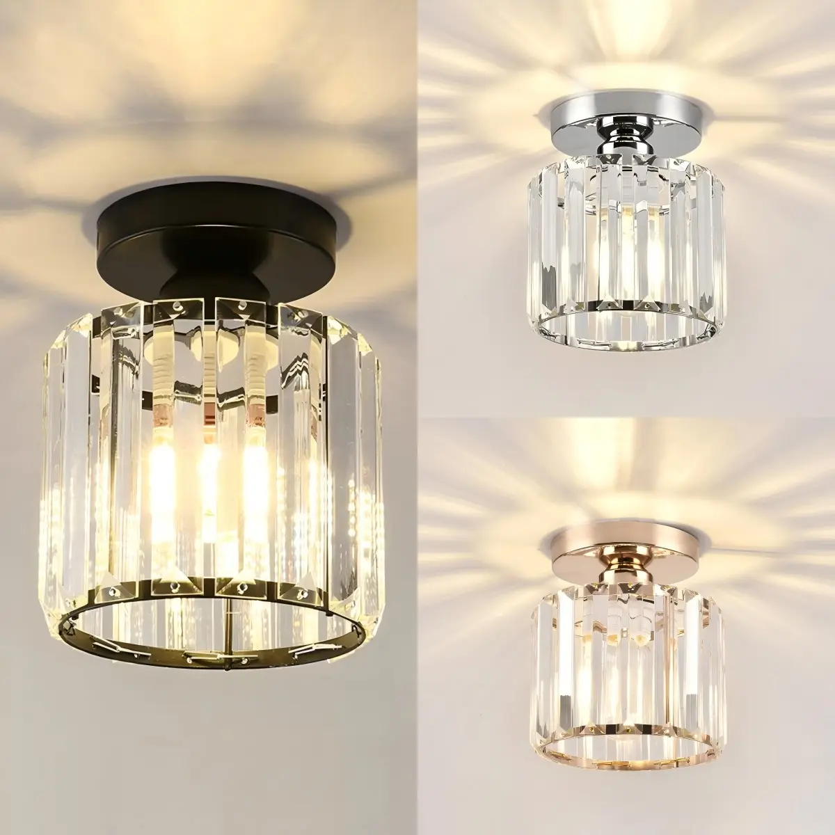 Crystal Ceiling Light, Mini Crystal Pendant Lamp, Modern E27 Base Fixture for Hallway Kitchen Island Dining Corridor Gold Silver Color, Elegant Lighting, Home Decoration Lamp, Decorative Lamps, Indoor Lighting, Light Fixtures, Decorative Lights