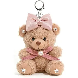 Cute Key Chain Plush Bear Bag Charm Teddy Bear Keychain Gift For Handbag,Purse, Backpack, Car Keys