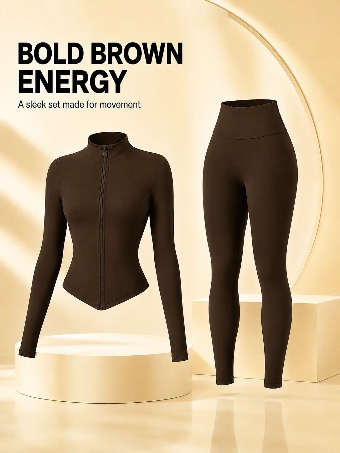 Women’s 2-Piece Seamless Yoga Set – Buttery Soft Body Sculpting Zip-Up Jacket & High Waist No Front Seam Leggings, 4-Way Stretch Gym-to-Street Activewear for Pilates, Yoga & Workout | Squat Proof, Breathable Comfort, Grace & Kindness