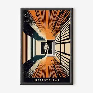 Interstellar Inspired Poster, Tesseract Print for Christopher Nolan Films Lover and Minimalist Movie Theater Decor for Sci Fi Buff