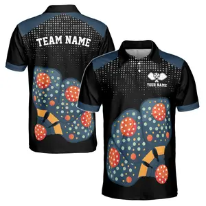 Customized Name Funny Colorful Pickleball Team Custom Men's Polo Shirt S-5XL