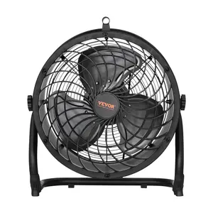 VEVOR  Floor Fan, 3 Speeds High Velocity Heavy Duty 14 Inch Industrial Fan, 2520 CFM 360 °   Adjustable Tilt 23.62 ft/sec Airflow Large Metal Fan, for Home, Gym, Office, Garage, Commercial Shop & Bedroom, 2520 Cfm Flow