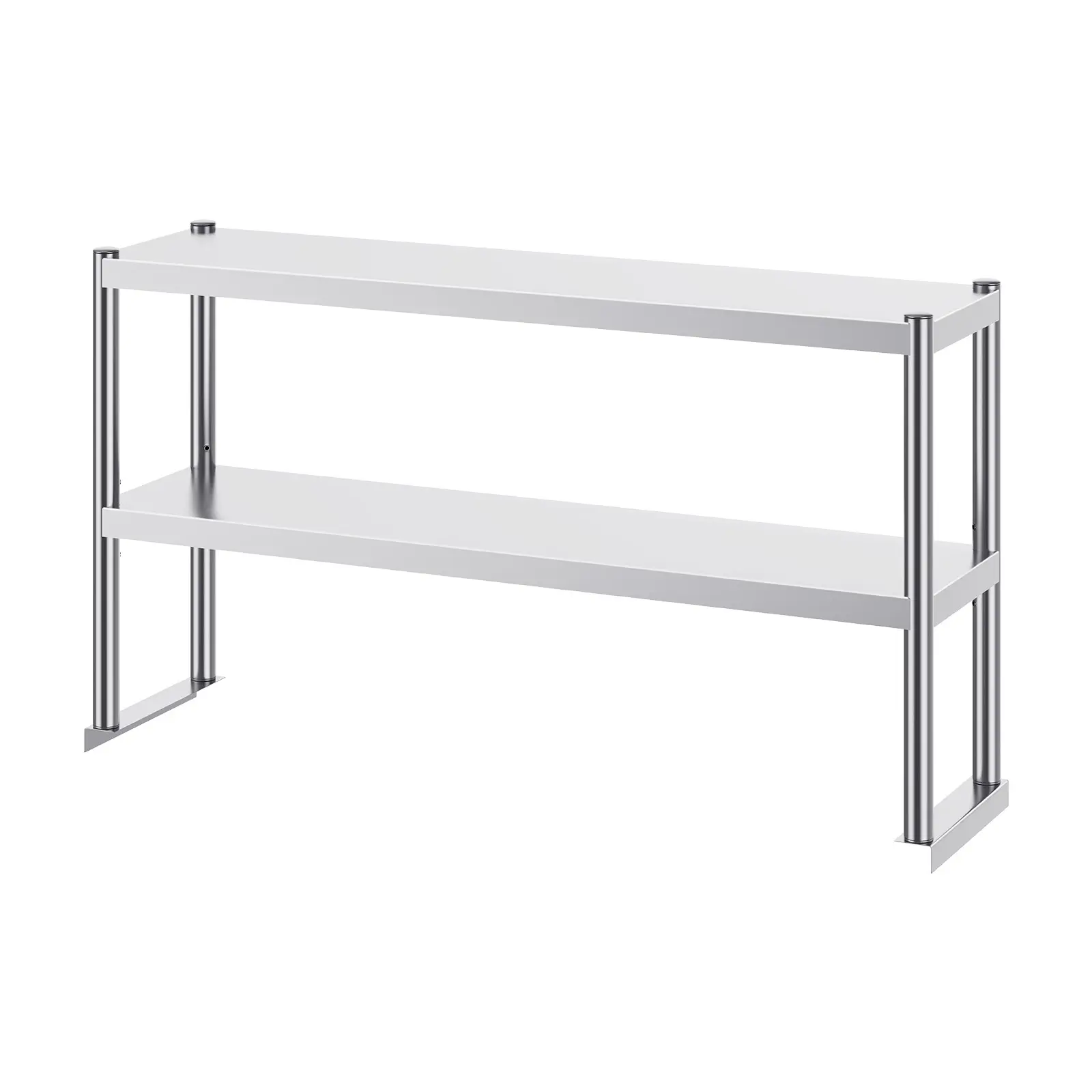 Double Overshelf, Double Tier Stainless Steel Overshelf, 12 x 48 Inch Double Deck Overshelf, Height Adjustable Overshelf Prep Work Table for Kitchen, Restaurant and Workshop