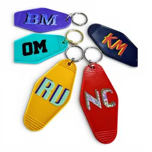 Colorful Initial Motel Keychains with Unique Lettering for Personalized Gifts and Accessories in Vibrant Colors