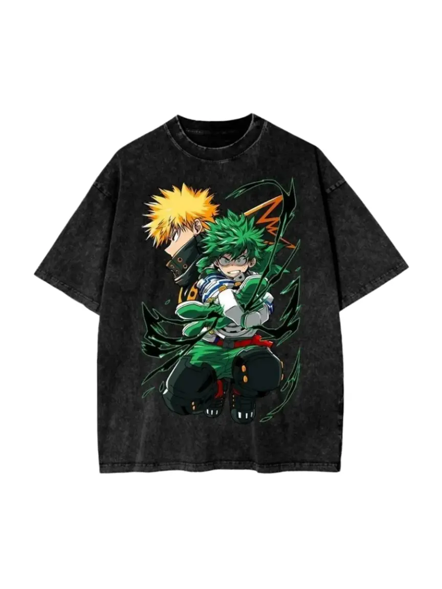 Deku & Bakugo Hero Duo, My Hero Academia Shirt, Anime Shirt, Vintage T-Shirt, Anime Merch, Anime Graphic Tee, Unisex Cotton Crewneck T-Shirt Menswear Womenswear Underwear Streetwear Top versatile short sleeve