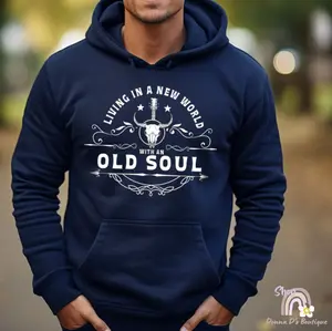 New World Old Soul Navy Unisex Hoodie Menswear Sweaters Long Sleeve Pullover Man Casual