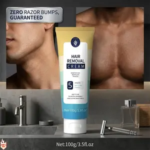 Pain-Free Hair Removal Cream for Sensitive Skin, Hypoallergenic Formula – Gentle & Fast-Acting Depilatory Cream with Light Fresh Scent, Aloe Vera for Soothing Care, Suitable for Men & Women
