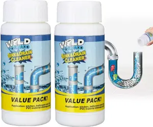 Wild Sink & Drain Cleaner Powder - Quick Foaming Agent for, & Pipes (2pcs)