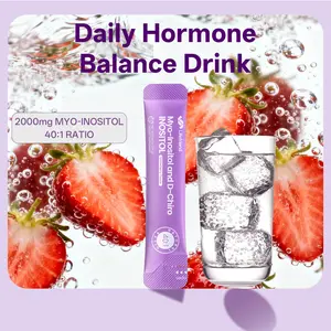 Lifefriend Hormone Balance Drink Mix for Women – 7 Sticks Inositol Powder Strawberry Flavor Drink with 2000mg Myo-Inositol + D-Chiro 40:1 Ratio, Vitamin D, Folate, Cycle Support, Energy & Mood