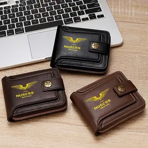 Vintage Eagle Emblem Leather Wallet for Men RFID Blocking Bifold Purse Card Holder Multifunctional Wallet Suitable for Daily Use Travel Business Gift for Fathers Day Christmas and Birthday Present