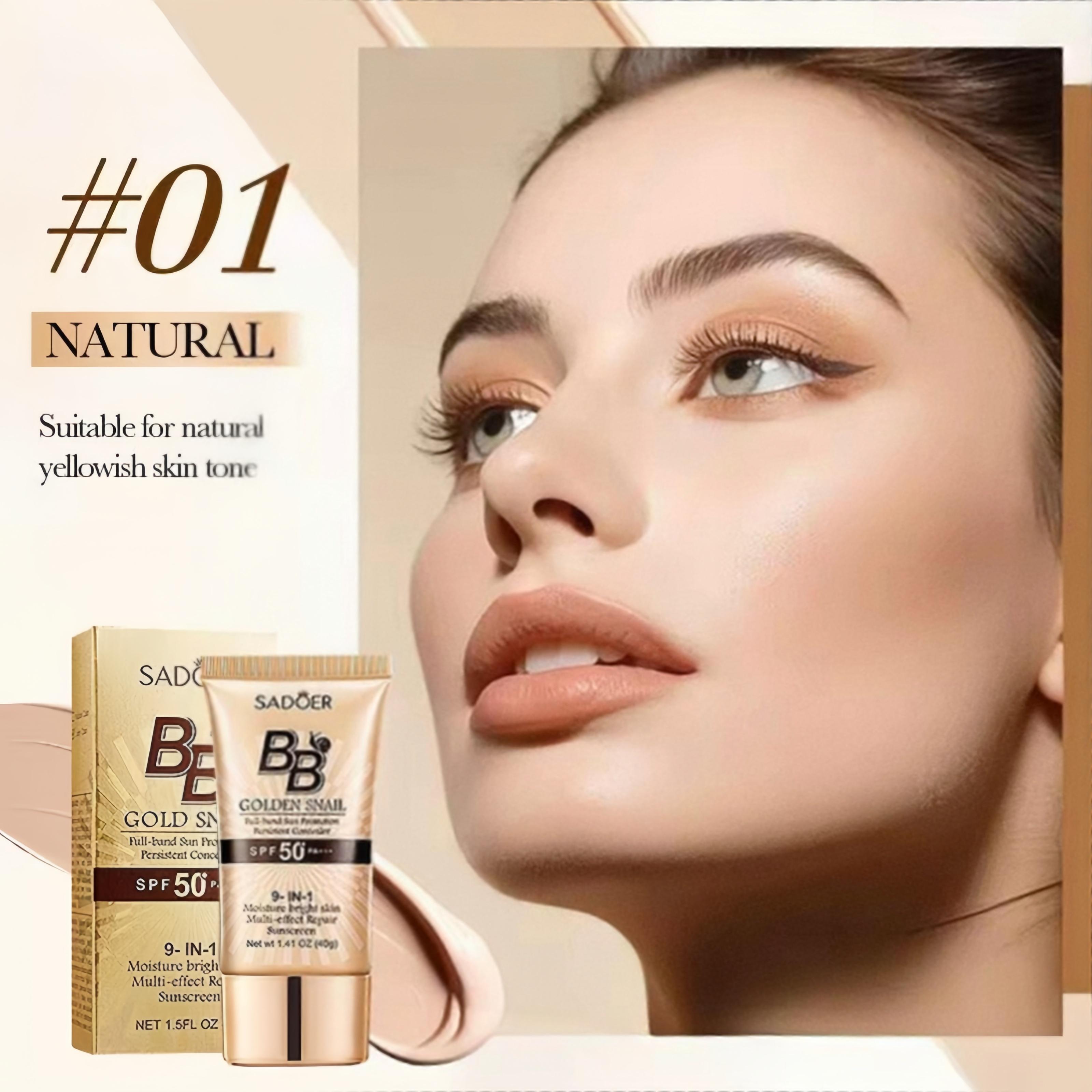 High-coverage waterproof snail BB cream - matte finish, long-lasting moisturizing and oil control, creates a natural makeup look, refreshing and non-greasy, perfect for makeup beginners, a great gift for Mother's Day, Christmas, and Valentine's Day.