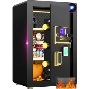 RXDSAFE Large Safe Box, Digital Keypad Home Security Safe With Smart Alarm System & Interior Safe Lock Box, for Valuables Spy Gadgets Inner Safe Box with Fireproof Bag