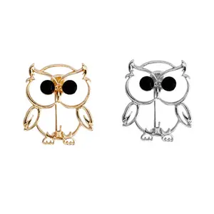 Vintage Owl Brooch Pin, Hollow Cut Statement Animal Lapel Pin, Unisex Retro Gothic Jewelry for Suit Jacket Sweater Dress, Bold Party Accessory Birthday Gift