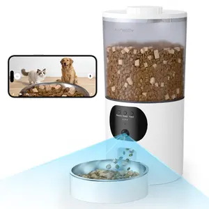 Minikey Automatic Cat Feeder with 2K Camera, 5G/2.4G WiFi 6.5L Smart Pet Feeder for Cat & Small Dog, Automatic Dog Feeder with Night Vision, 2-Way Audio, Motion Detection, Feeding Schedule & App Control