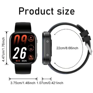 IP68 Water-Resistant Digital Watch for Daily Use,Wearable Smart Fitness Tracker, 1.83-Inch Touchscreen Heart Rate Monitor, Watches