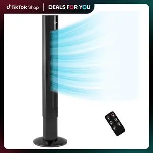 【DealsForYouDays】Zafro Tower Fan Portable Floor Fans 85°Oscillating Fan 43'' Quiet Cooling 12H Timer Remote Control Standing Bladeless Electric 3 Speeds Wind 3 Modes Bedroom Office