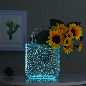 Glow in the Dark Creative Glass Vase, Modern Minimalist Hydroponic Flower Arrangement, Table Decor for Home