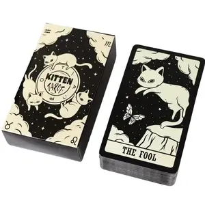 Kitten Tarot Card Game, 1 Box Cat Themed Tarot Card Game, Fun Card Game for Family Gatherings, Party, Friends, Birthday Gift, Tarot Card Decks