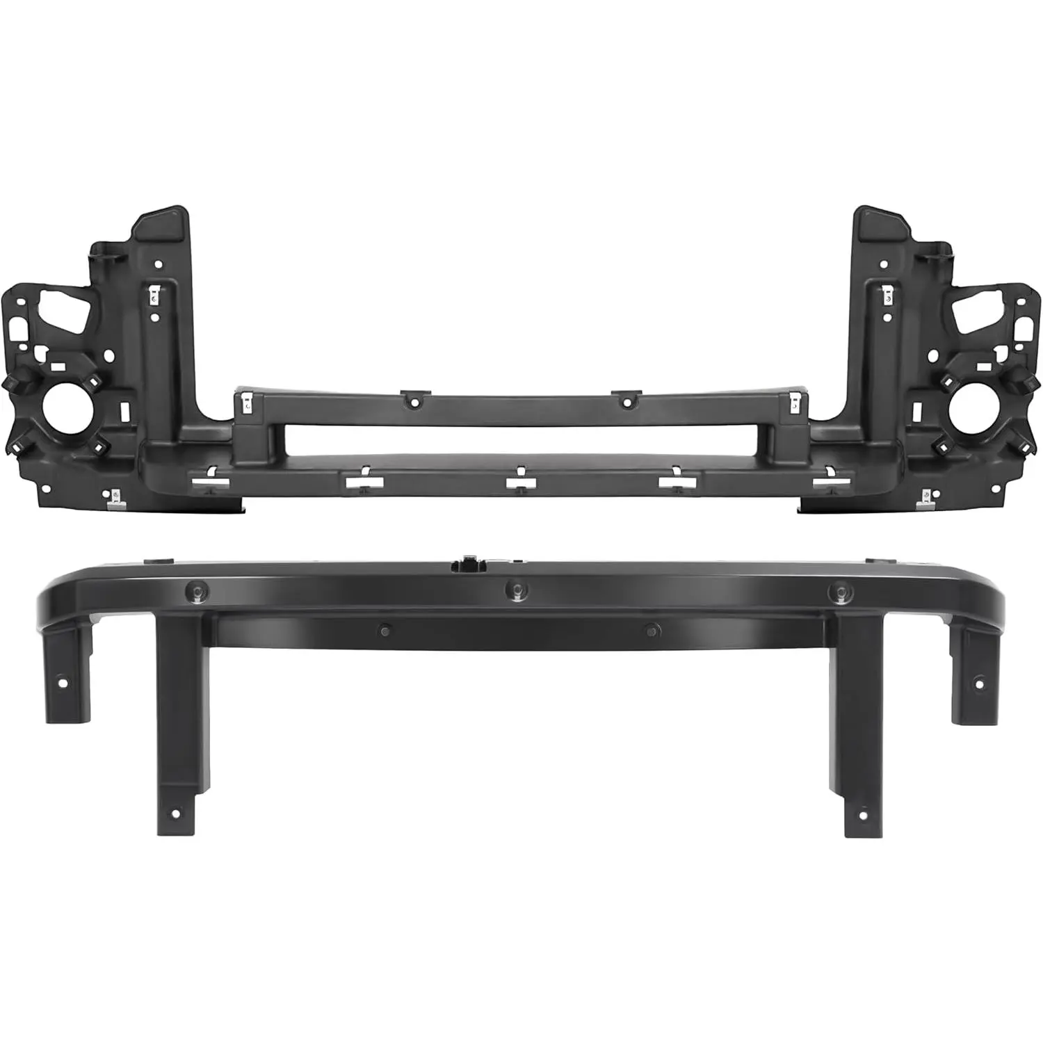 Header Panel Set Compatible with 2008-2019, 2021-2024 Ford E150 E250 E350 E450 Super Duty Base Upper and Lower Set of 2 Replacement for 8C2Z8A284C, FO1223113, 8C2Z8A284A, FO1223112 Plastic Black