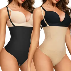 Women Waist Trainer Shapewear Thong Bodysuit Tummy Control Panty Faja Open Bust Body Shaper