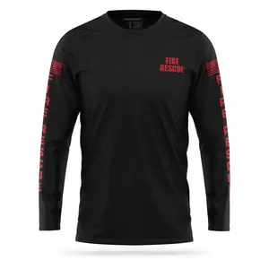 [FIRE RESCUE] Cotton Blend Long Sleeve [BLK/RED]