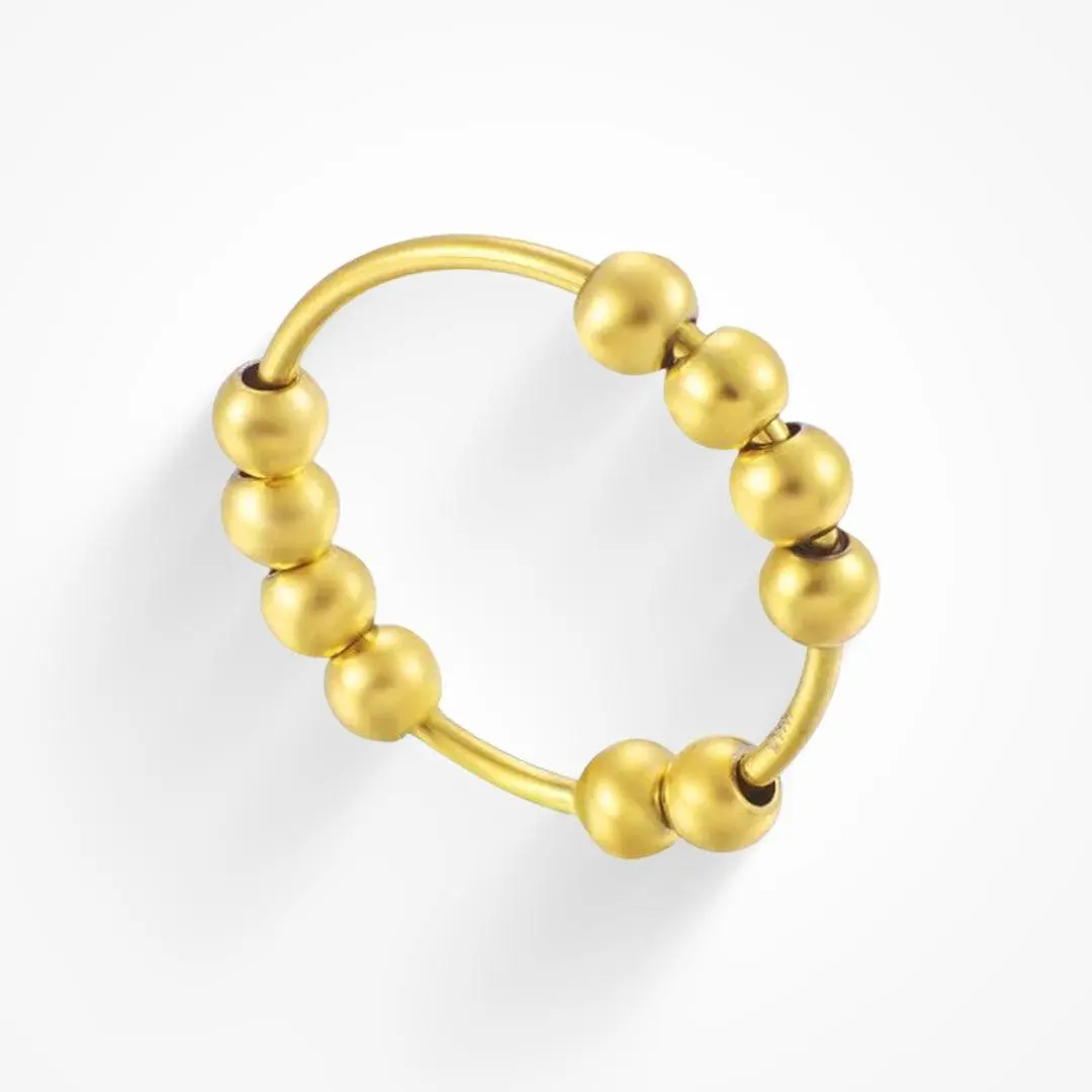 EVRY JEWELS Gold or Silver Plated Stainless Steel Women's Hypoallergenic Anxiety Fidget Ring