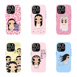 Leopard Dreamy yuyy INS Glittering Big Eyes Comic Girl Phone Case for iPhone 17 Pro Max 16 15 14 13 12 11 Samsung S21 S22 S23 S24 S25 Slim Lexan Polycarbonate Durable Gift For Her 11-17 designer