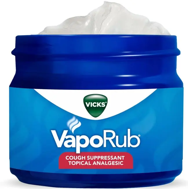 VapoRub, Original, Cough Suppressant, Topical Chest Rub & Analgesic Ointment, Medicated Vicks Vapors, Relief from Cough Due to Cold, Aches & Pains, 1.76oz