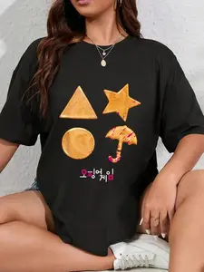 100% Cotton Unisex Squid Game Sugar Honey Combs Blood Cookies Round Neck Short Sleeve T-Shirt Women's Men Graphic Tee