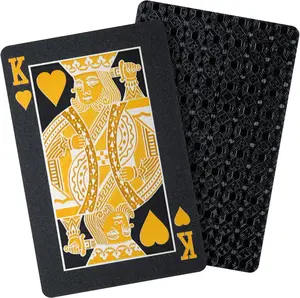 Waterproof Deck of Cards，Gift Playing Cards，Poker Set, Men Pool Poker Cards (Black Diamond)