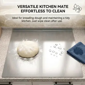 Dual-Size Stainless Steel Kitchen Chopping Board, 30x30cm & 40x50cm with Raised Edge, Hygienic & Durable for Meat, Vegetable & Daily Cooking, Durable Cutting Boards