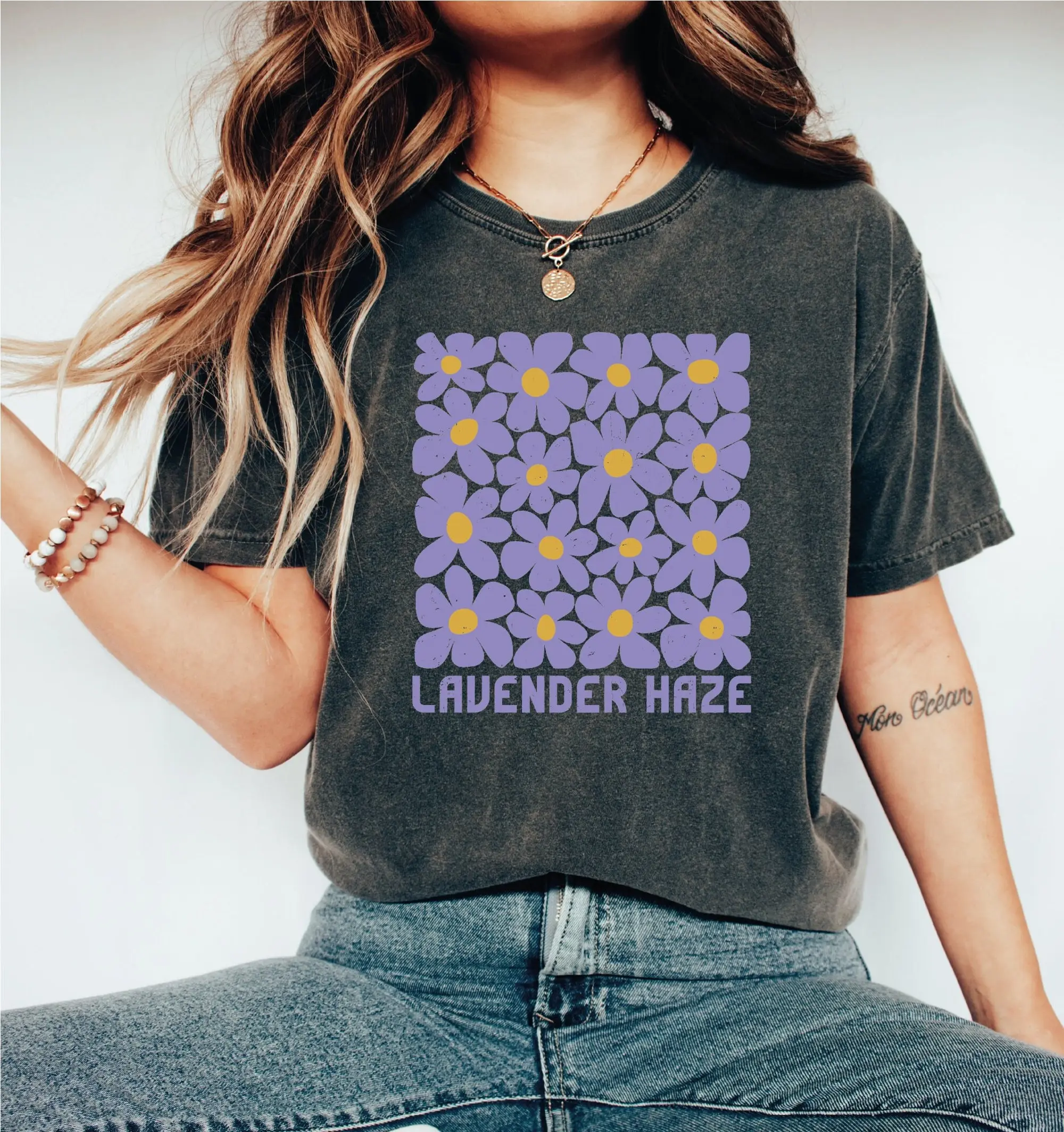 Comfort Colors Lavender Haze Shirt, Flower shirt, Wildflower shirt, Lavender shirt, Gift for Mom