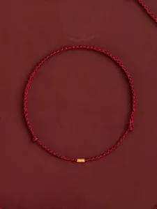 Handmade Bohemian Braided Bracelet for Women - Adjustable Red & Golden Lucky Charm Woven Cord Jewelry, Unisex Gift for Casual Attire, Durable Polyester Fiber with Natural Variations, Good Luck Charm, Vintage Style, Trendy Jewelry, Artisanal Craftmanship