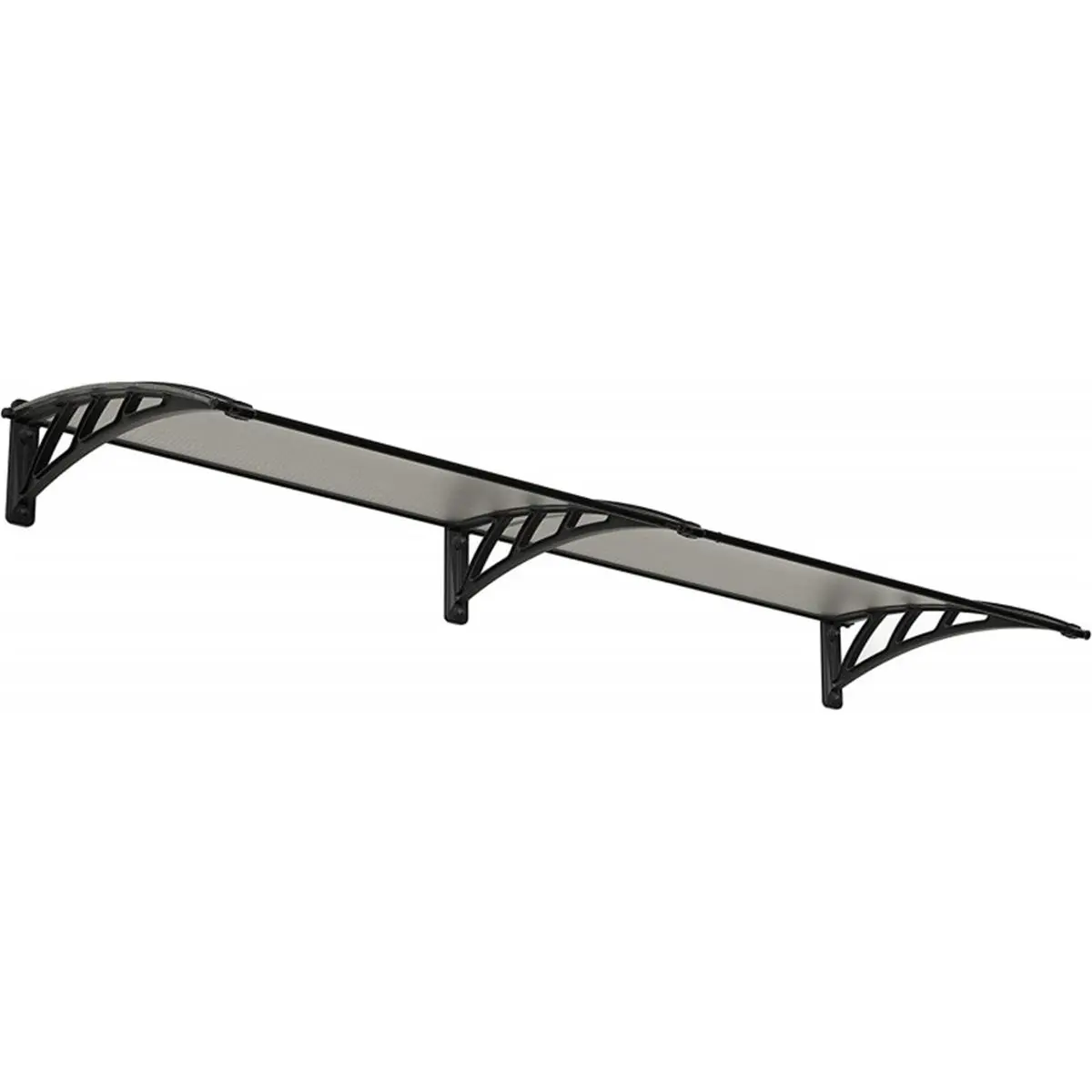 212 MAIN Palram-Canopia 8 x 3 ft. 2360 Polycarbonate Awning Kit - Gray & Clear, UV Protected, Aluminum Edge