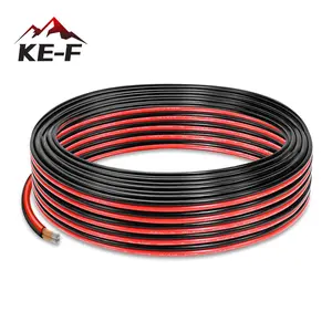 KE-F 14 AWG Electrical Wire, Flexible 100FT (50FT Red + 50FT Black) 14/2 Gauge Red Black Cable Hookup Electrical Wire LED Strips Extension Wire 12V 24V DC, 14AWG Speaker Cable Cord LED Lamp Cord