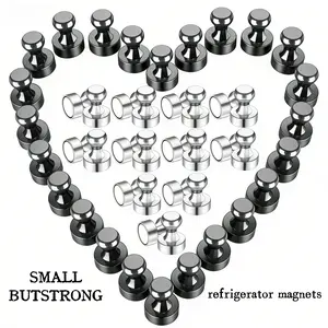 Multi-Purpose Strong Magnetic Push Pins Brushed Nickel Thumbtack Magnets for Refrigerator Whiteboard Locker School Classroom Bulletin Board Organization