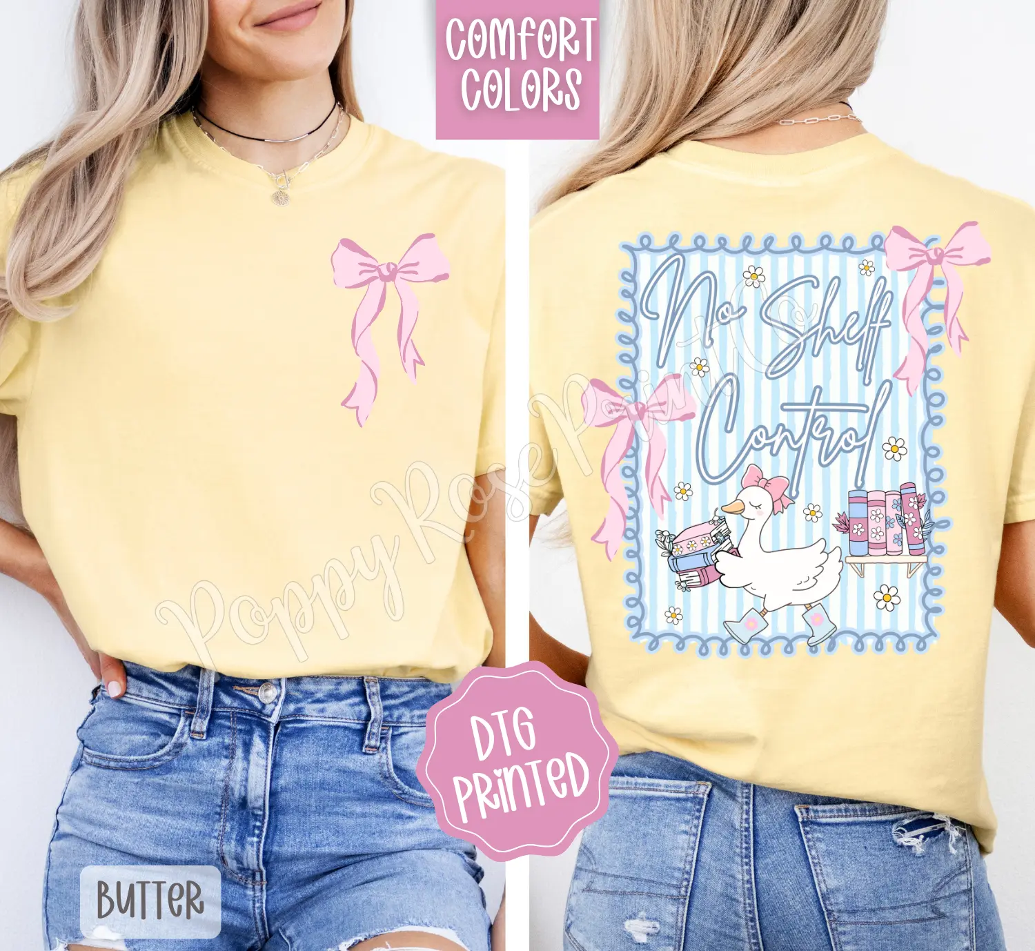 No Shelf Control Shirt Comfort Colors, Coquette Bow Women's Tee