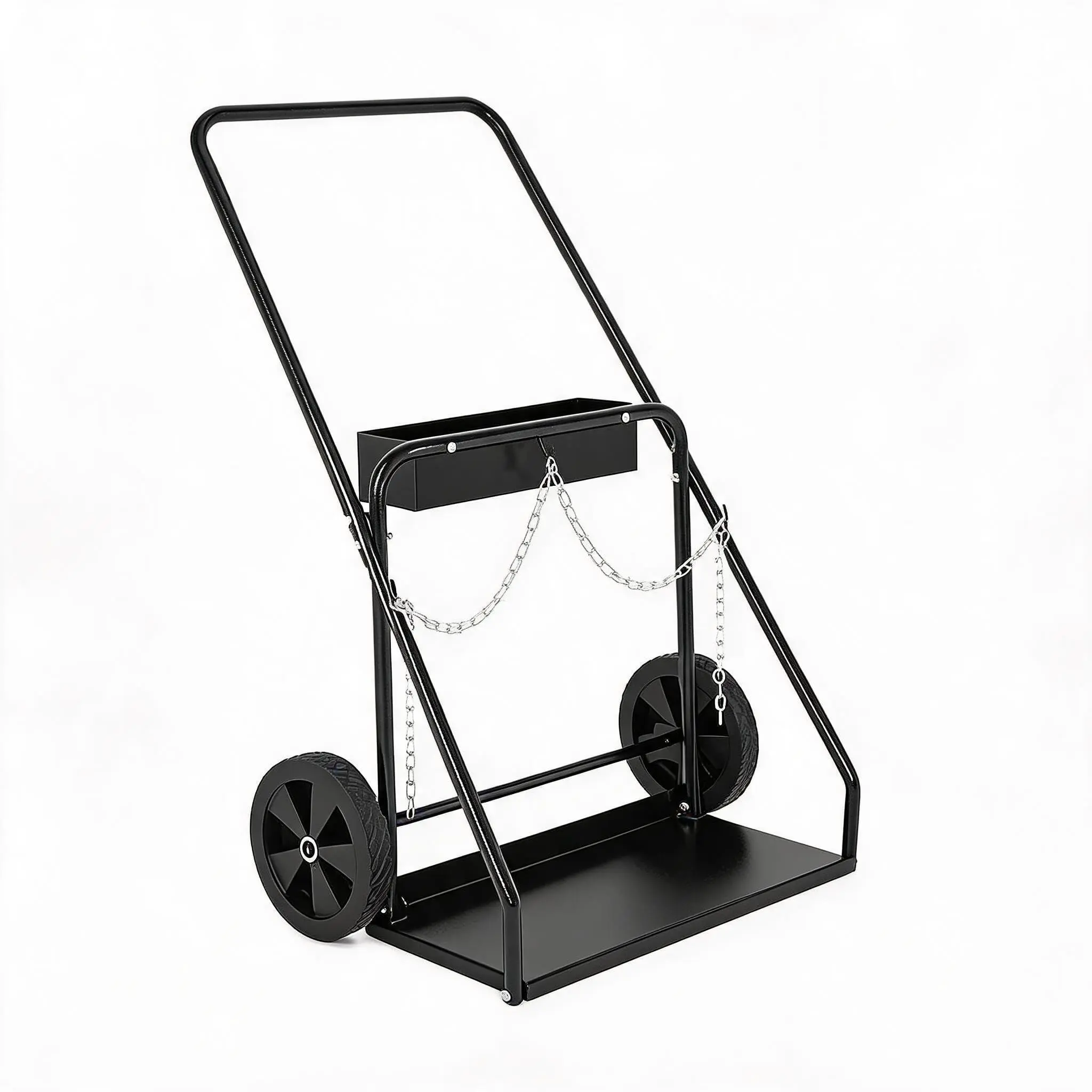 Heavy-Duty Welding Cylinder Cart, Carbon Steel Oxygen and Acetylene Tank Cart with Handle and Safety Chains