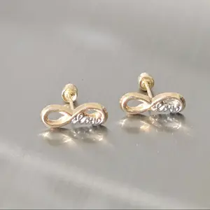 Women's 14K Gold Infinitive-Shaped Stud Earrings