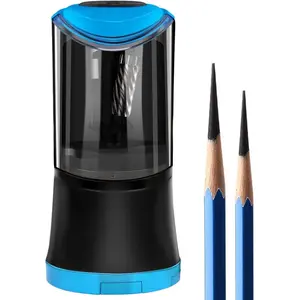 Artist Pencil Sharpener for 6-9.6mm Large Art Pencils - Long Point, Charcoal, Rechargeable - Blue