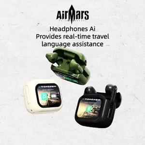 Airmars JP EW113 Ai Smart Screen Bluetooth Earphone 2.0 inch Large Touch LCD EQ Adjustment HD Calls Wireless Earbud With Built-in Mic