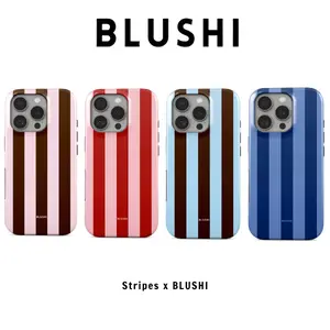 Blushi iPhone Case | STRIPED | Aesthetic Cover for iPhone 17/16/15/14/13/12/11 All Series | MagSafe Compatible & Wireless Charging Ready | Durable & Stylish | Gift for Teen Girls, Her And Lover