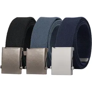 3 Pack Unisex-Adult Military Web Belt Canvas Web Belt for Men Adjustable Cloth Fabric Belt with Metal Buckle