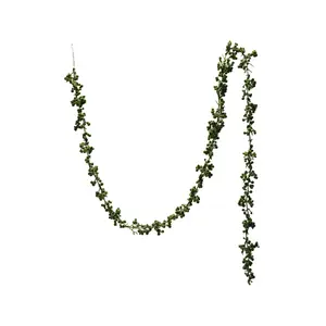 Flocked Foam Ball Garland, Moss Green 72"L
