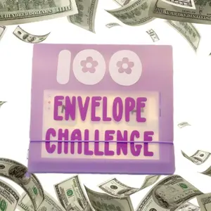 100 Envelope Challenge Binder, Saving Challenge Box kit Cash Saving Challenge Kit, Savings Challenges Book with Cash Envelopes, Budget Planner Book for Budgeting, Savings Challenges Sheets