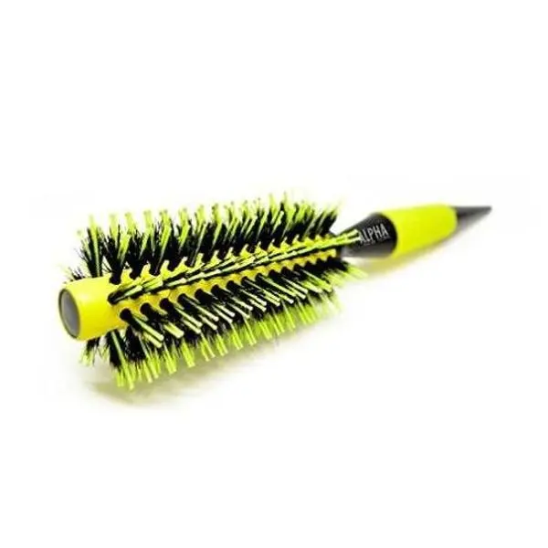professional Round Hair Brush Nylon And Boar Bristle 300 (yellow) Italian Design By Alpha New York