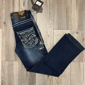 Men's Denim Western Jeans Bootcut Pants - Classic & Stylish Casual Outings Everyday Wear Comfortable Fit with Pocket