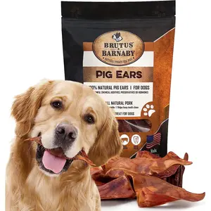 Brutus & Barnaby Natural Treats for Dogs - Complete Pig Ear - Natural Pig Ears for Dogs